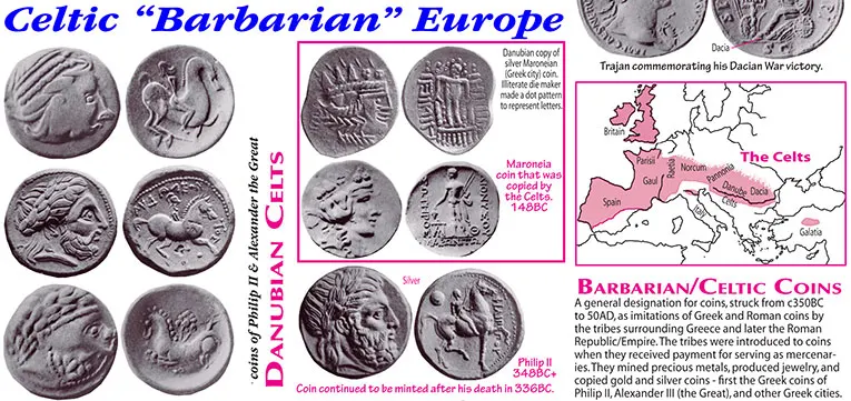Celt Coins, Danubian Celt Coins, Celtic Coins, Gaul, Philip II Coin, Celtic Barbarian Europe