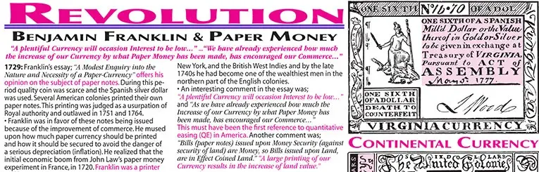 Revolution, Benjamin Franklin & Paper Money, Virginia Currency, Financing Revolution, Continental Congress