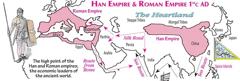 Han Empire & Roman Empire Map, Han Dynasty, Tang Paper Notes, Cast Coins